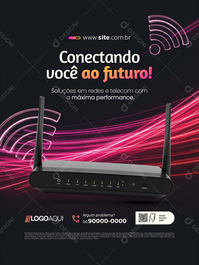 Telecom Conectando Você ao Futuro Social Media PSD Editável