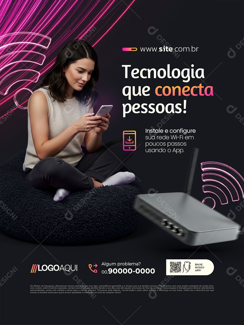 Telecom Tecnologia Que Conecta Pessoas Social Media PSD Editável