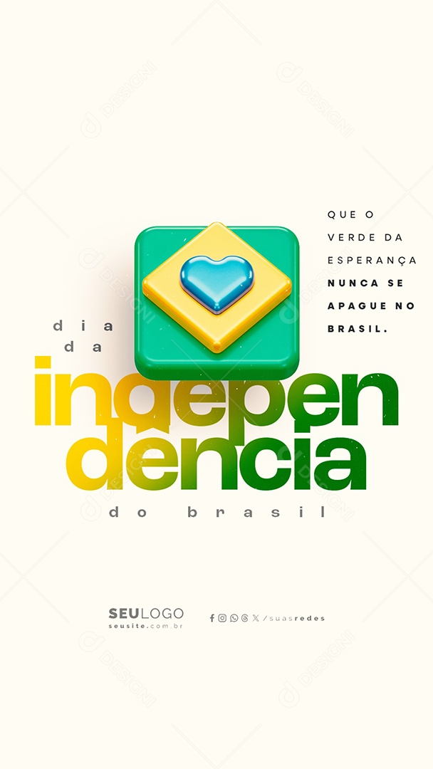 Story Dia da Independência do Brasil 07 de Setembro Social Media PSD Editável