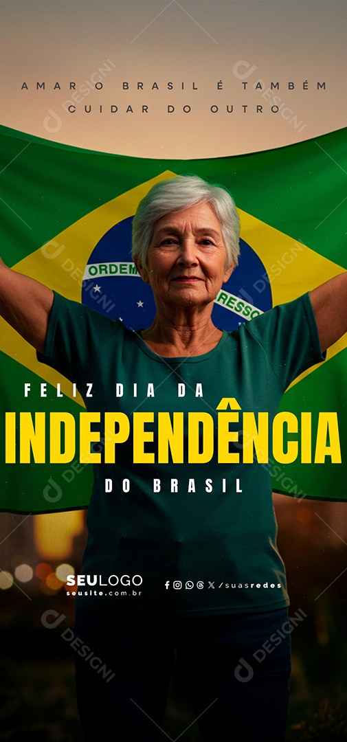 Story Feliz Dia da Independência do Brasil 07 de Setembro Social Media PSD Editável