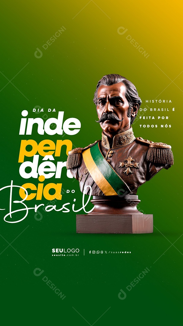 Story Dia da Independência do Brasil 07 de Setembro História do Brasil Social Media PSD Editável