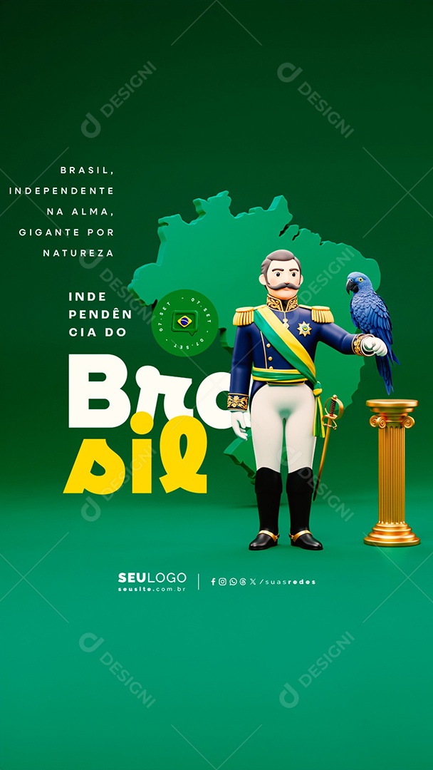 Story Dia da Independência do Brasil 07 de Setembro Social Media PSD Editável