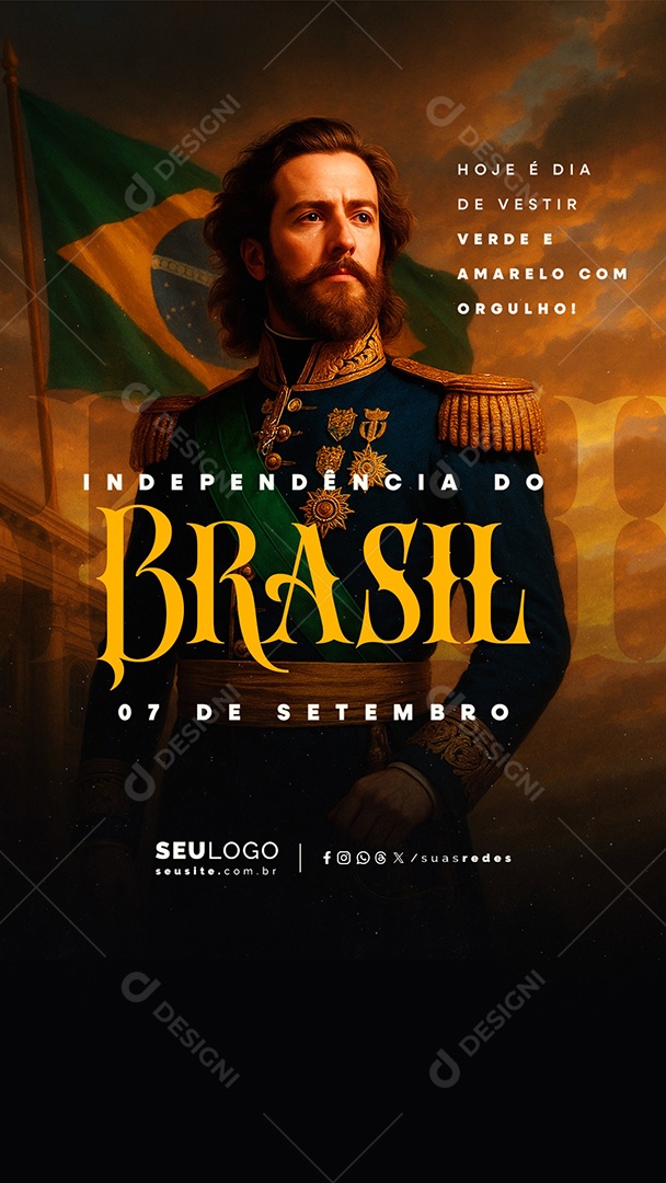 Story Dia da Independência do Brasil 07 de Setembro Social Media PSD Editável