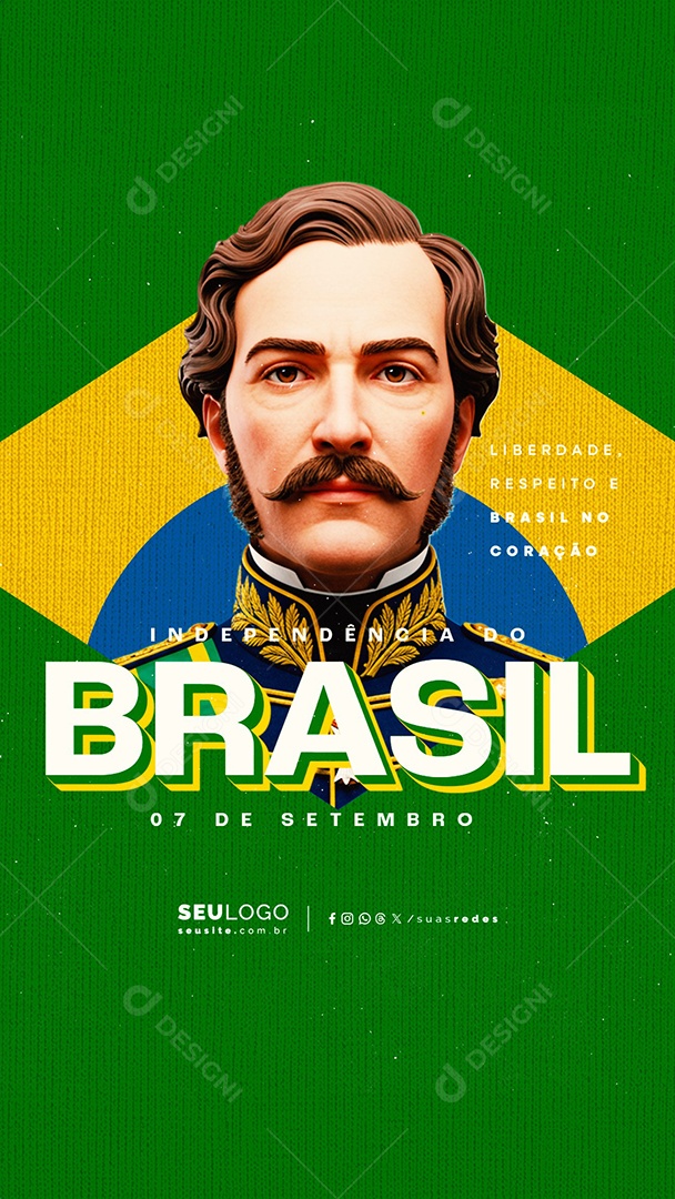 Story Dia da Independência do Brasil 07 de Setembro Liberdade Social Media PSD Editável