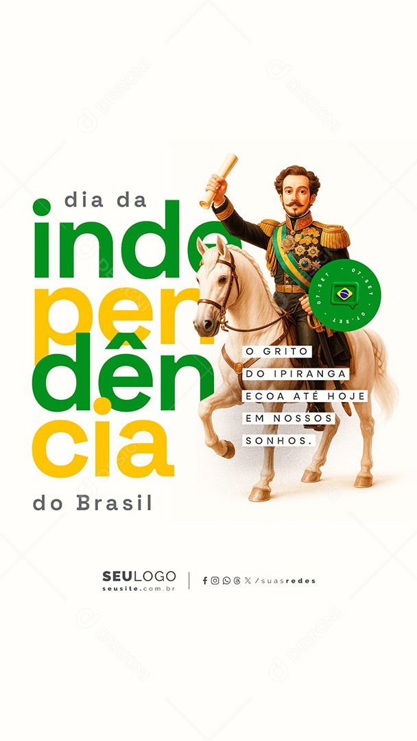 Story Dia da Independência do Brasil 07 de Setembro Social Media PSD Editável