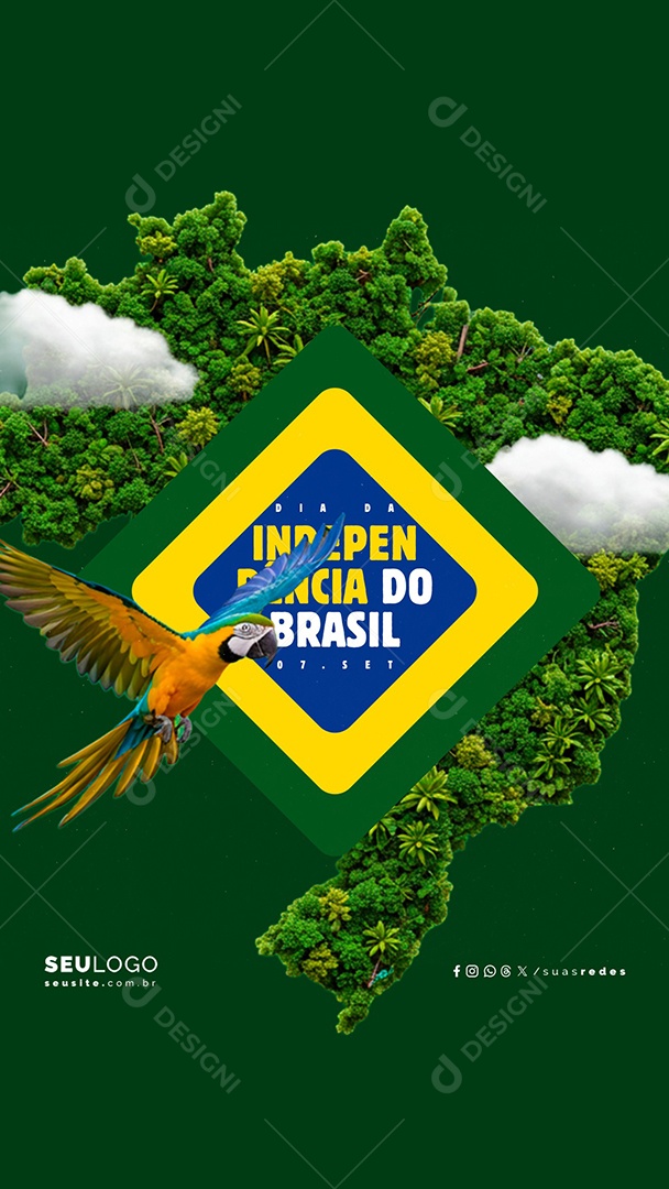 Story Dia da Independência do Brasil 07 de Setembro Social Media PSD Editável