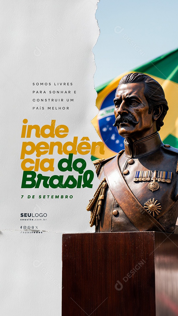 Story Dia da Independência do Brasil 07 de Setembro Social Media PSD Editável