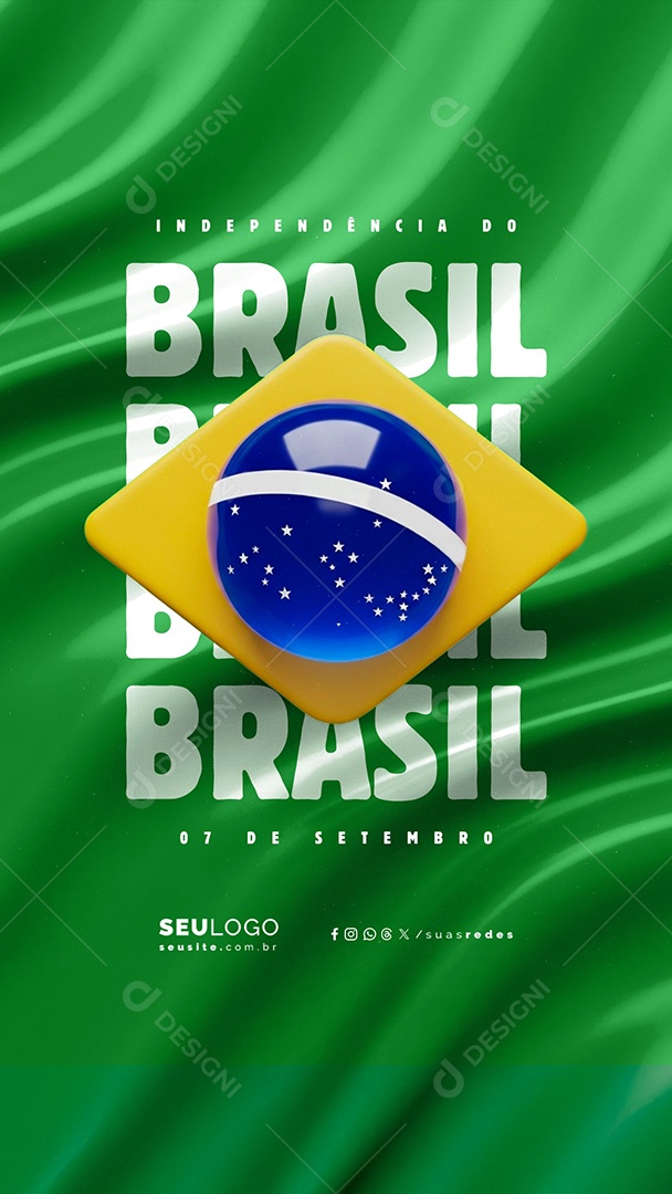 Story Dia da Independência do Brasil 07 de Setembro Social Media PSD Editável