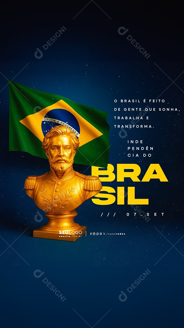 Story Dia da Independência do Brasil 07 de Setembro Social Media PSD Editável