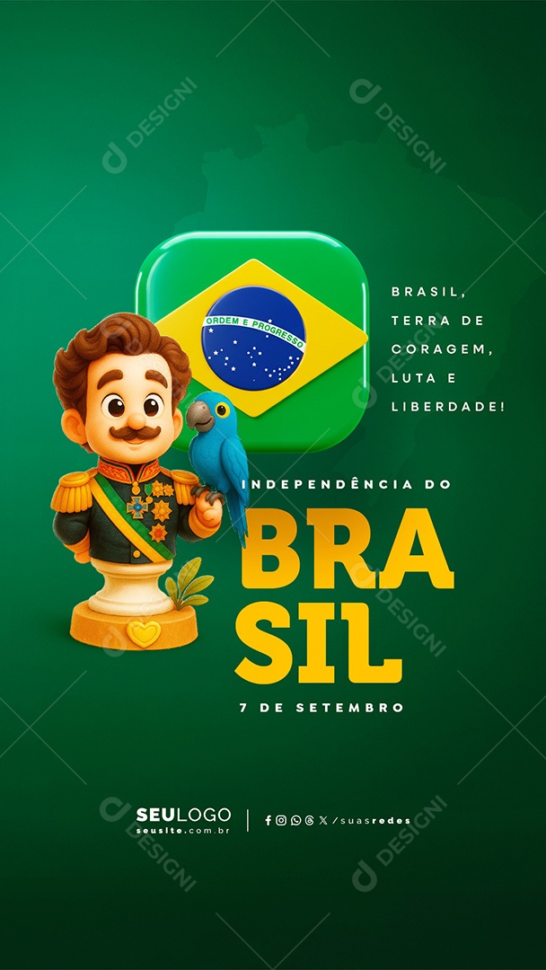 Story Dia da Independência do Brasil 07 de Setembro Liberdade Social Media PSD Editável