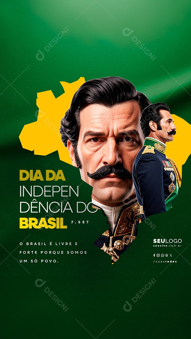 Story Dia da Independência do Brasil 07 de Setembro O Brasil é Livre Social Media PSD Editável
