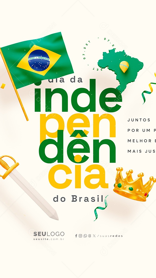 Story Dia da Independência do Brasil 07 de Setembro Social Media PSD Editável