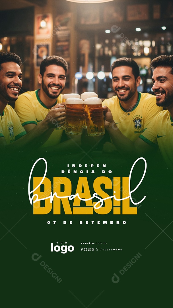 Story Dia da Independência do Brasil 07 de Setembro Bar Social Media PSD Editável
