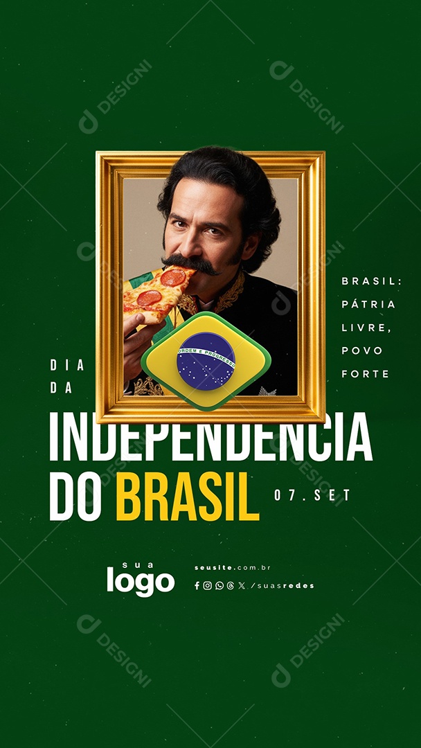 Story Dia da Independência do Brasil 07 de Setembro Pizzaria Social Media PSD Editável