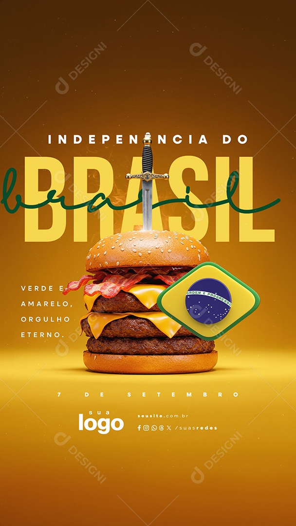 Story Dia da Independência do Brasil 07 de Setembro Social Media PSD Editável