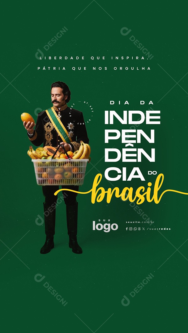 Story Dia da Independência do Brasil 07 de Setembro Liberdade Social Media PSD Editável