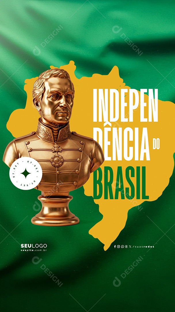 Story Dia da Independência do Brasil 07 de Setembro Social Media PSD Editável