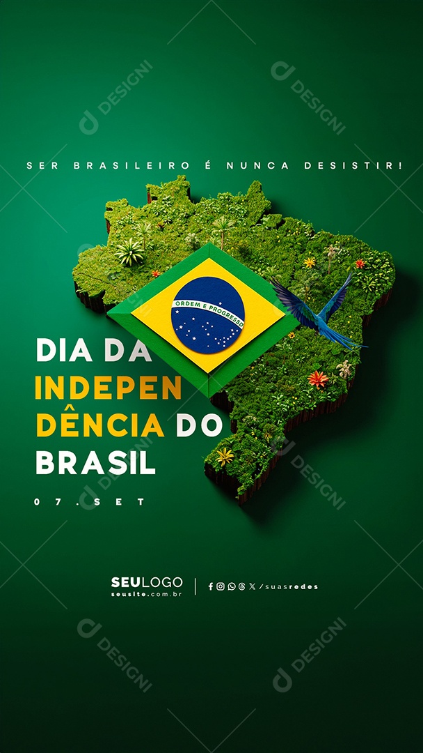 Story Dia da Independência do Brasil 07 de Setembro Social Media PSD Editável