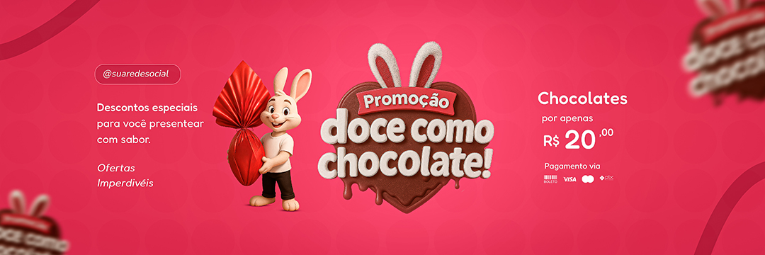 Promoção Doce como Chocolate Supermercados PSD Editável