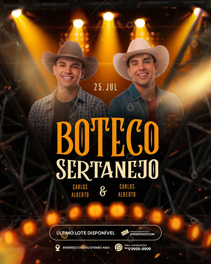 Flyer Próximos Shows Boteco Social Media PSD Editável