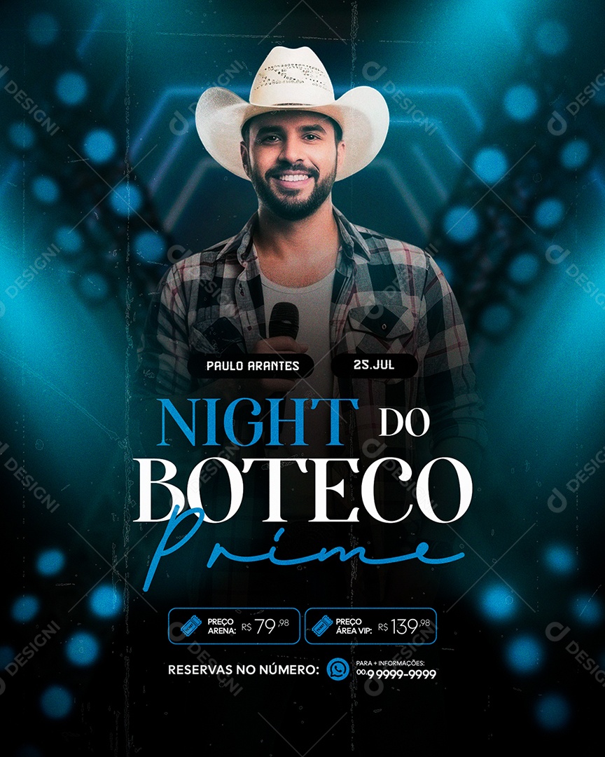 Flyer Próximos Shows Night do Boteco Social Media PSD Editável