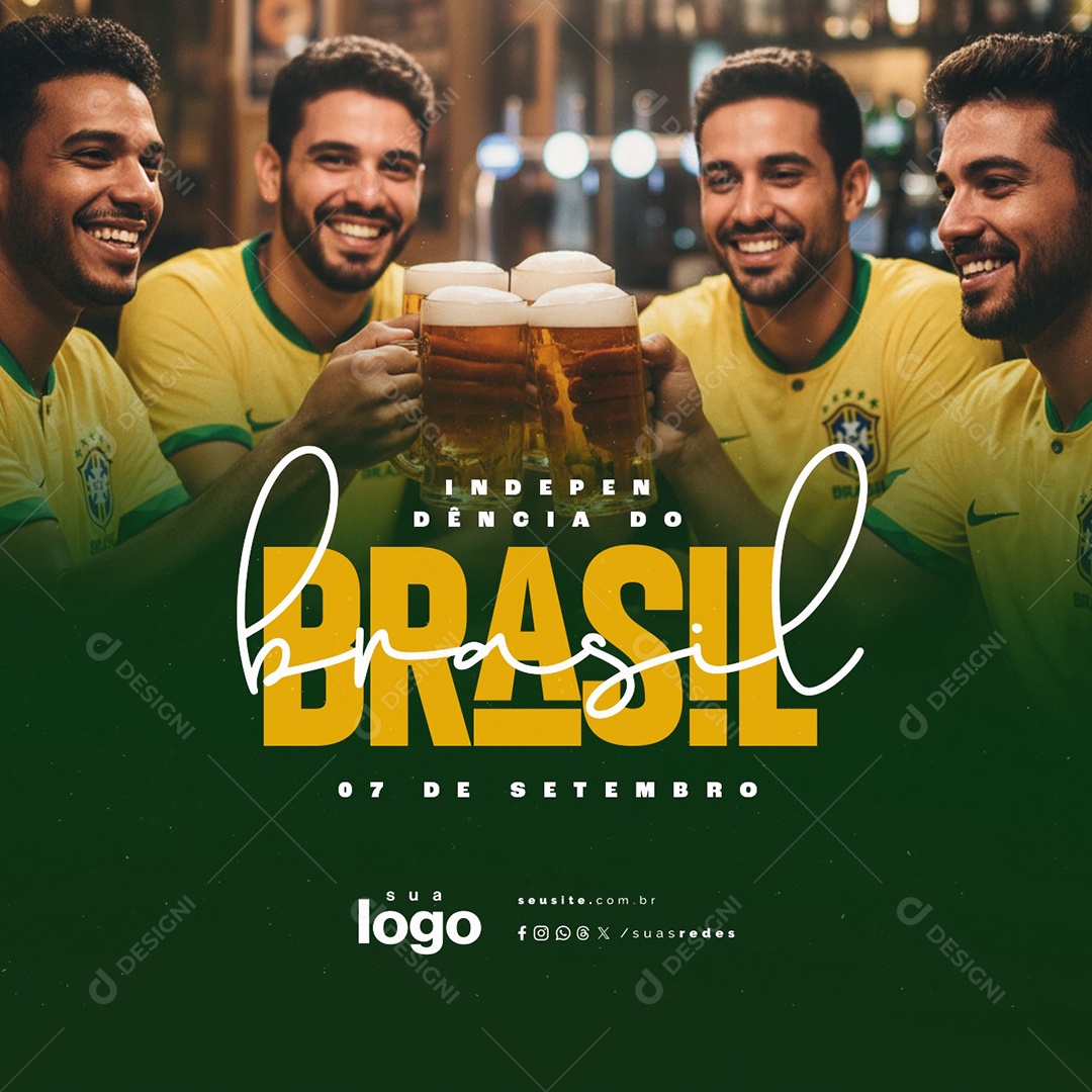Dia da Independência do Brasil 07 de Setembro Bar Pub Social Media PSD Editável