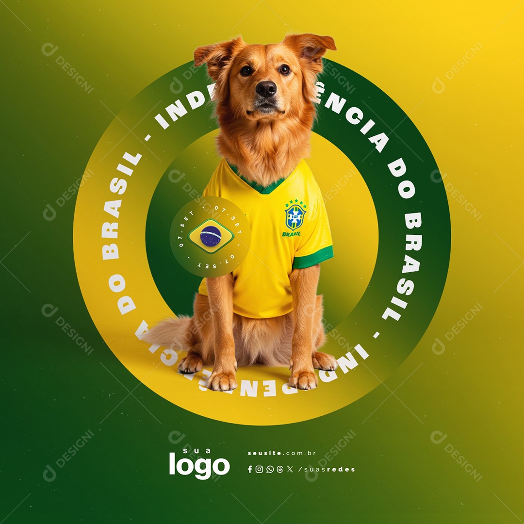 Dia da Independência do Brasil 07 de Setembro Pet Shop Social Media PSD Editável