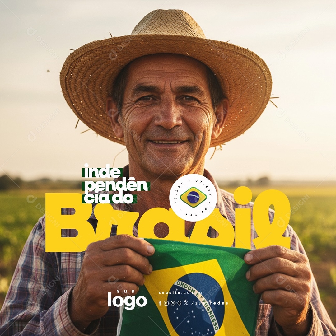 Dia da Independência do Brasil 07 de Setembro Social Media PSD Editável