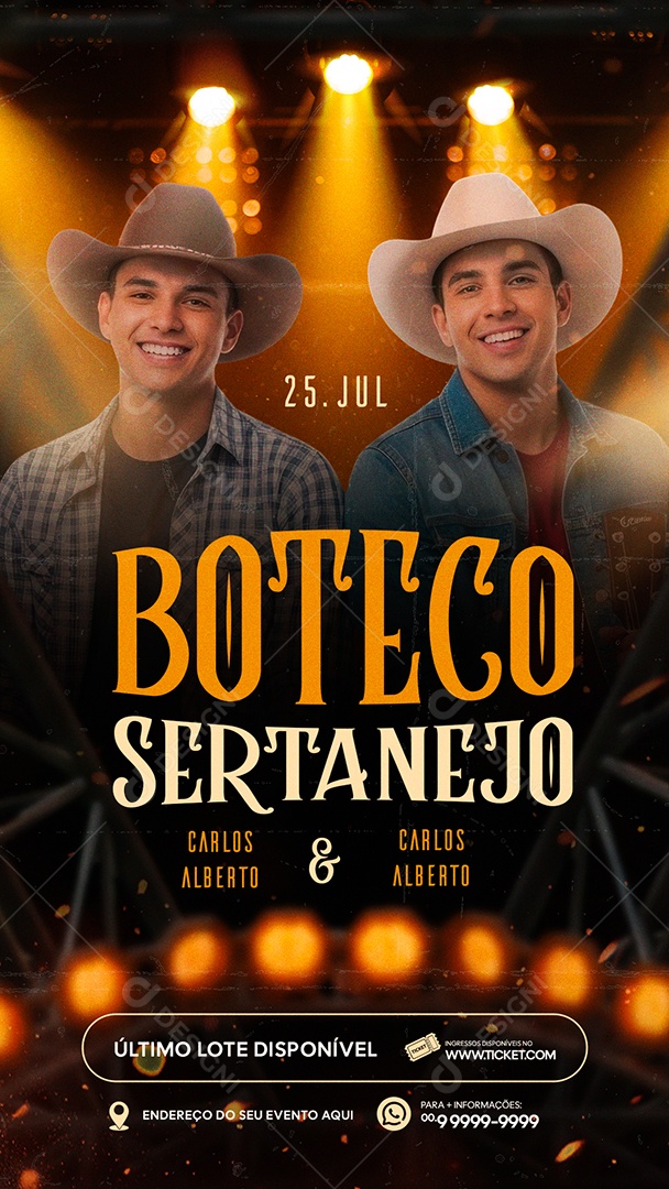 Story Flyer Boteco Sertanejo Social Media PSD Editável