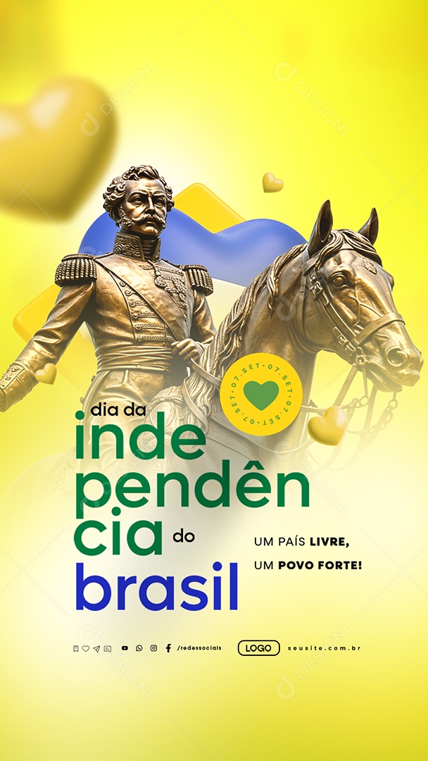 Story Dia da Independência do Brasil 07 de Setembro Um País Livre Social Media PSD Editável