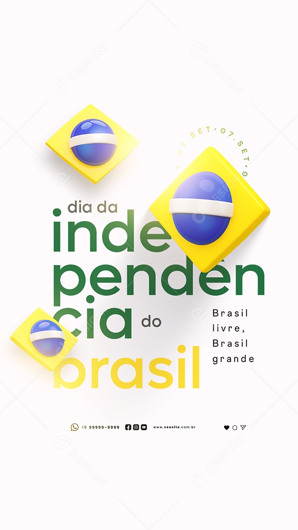 Story Dia da Independência do Brasil 07 de Setembro Brasil Livre Social Media PSD Editável