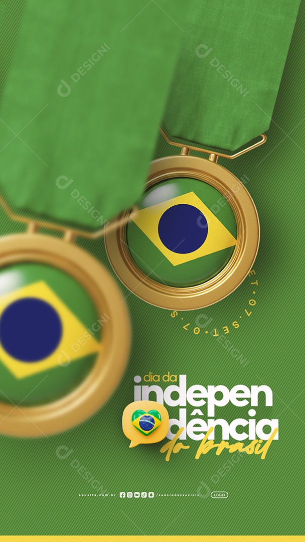 Story Dia da Independência do Brasil 07 de Setembro Social Media PSD Editável