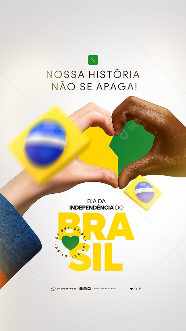 Story Dia da Independência do Brasil 07 de Setembro Nossa História Social Media PSD Editável