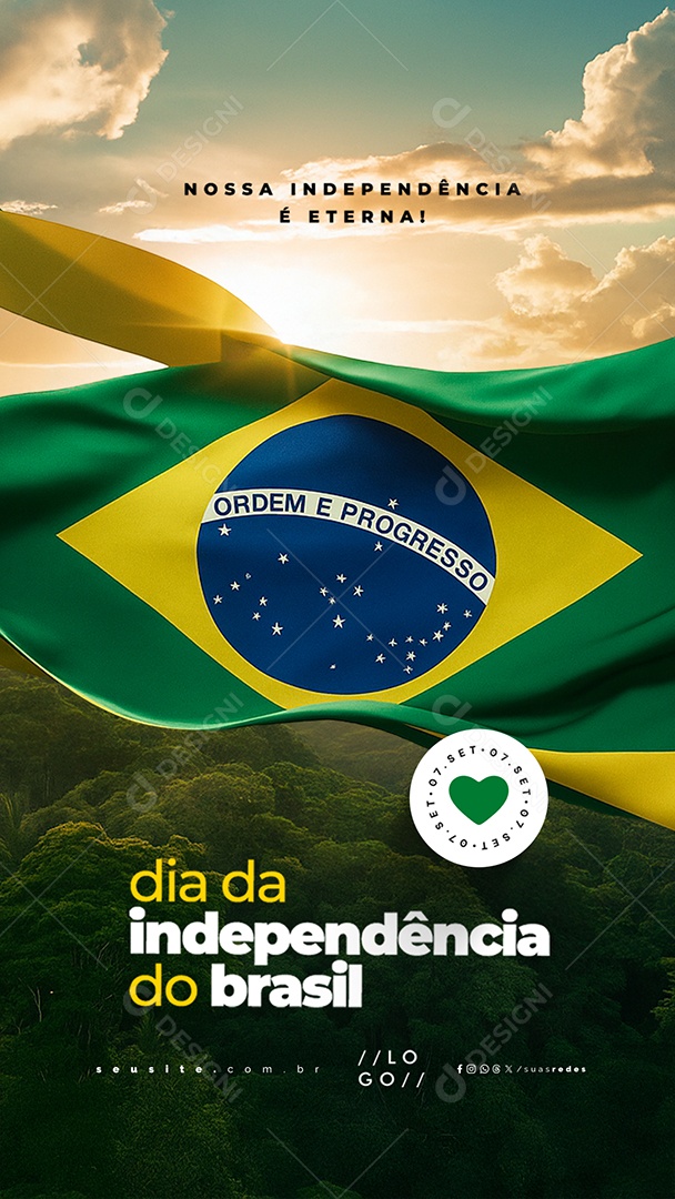 Story Dia da Independência do Brasil 07 de Setembro Social Media PSD Editável
