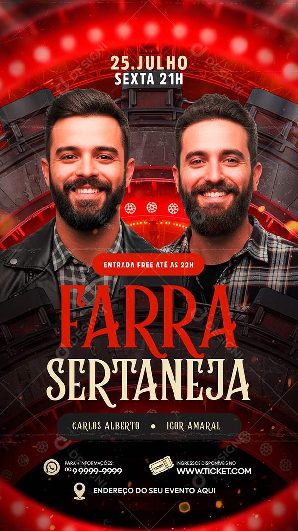 Story Flyer Farra Sertaneja Social Media PSD Editável