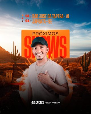 Próximos Shows de Mimin do Gado SJ da Tapera e Japoatã PSD Editável