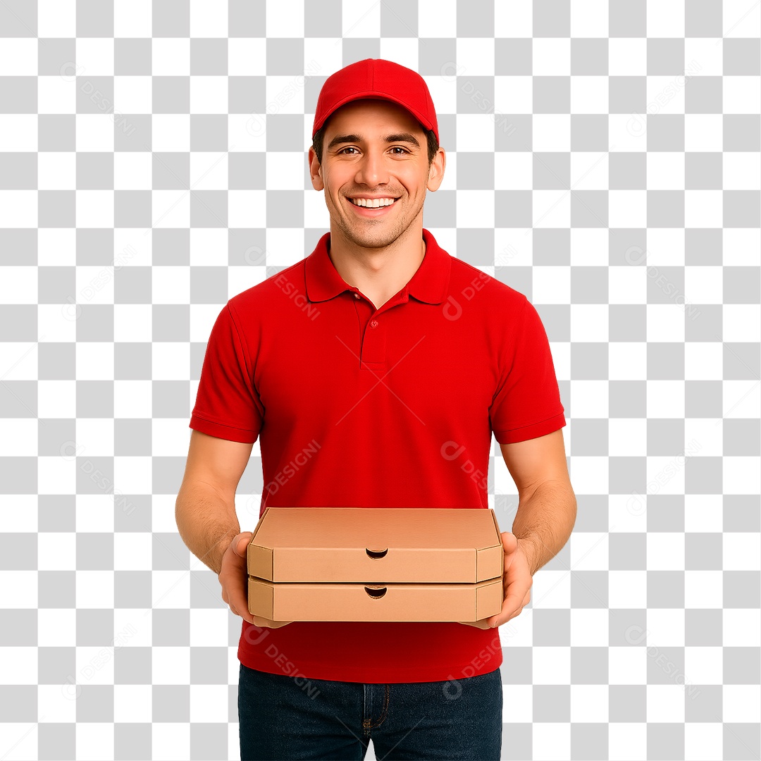 Entregador de Pizzas PNG Transparente