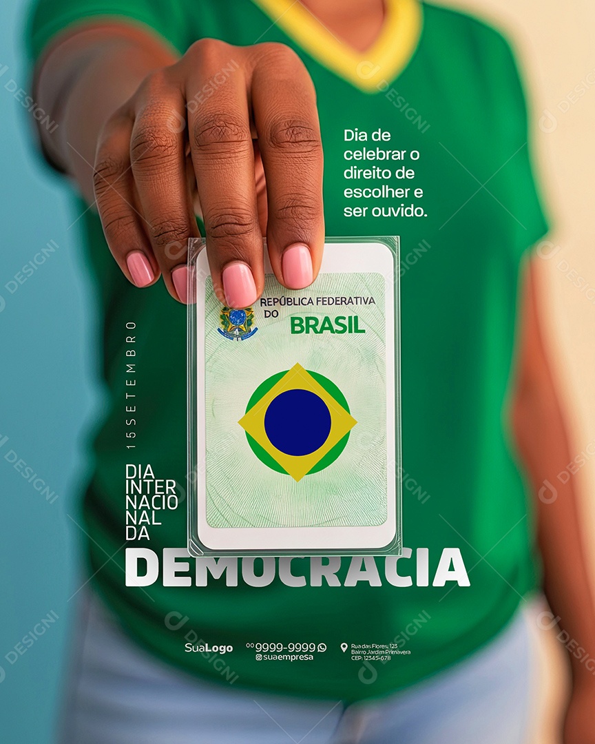 Dia Internacional da Democrácia 15 de Setembro Social Media PSD Editável