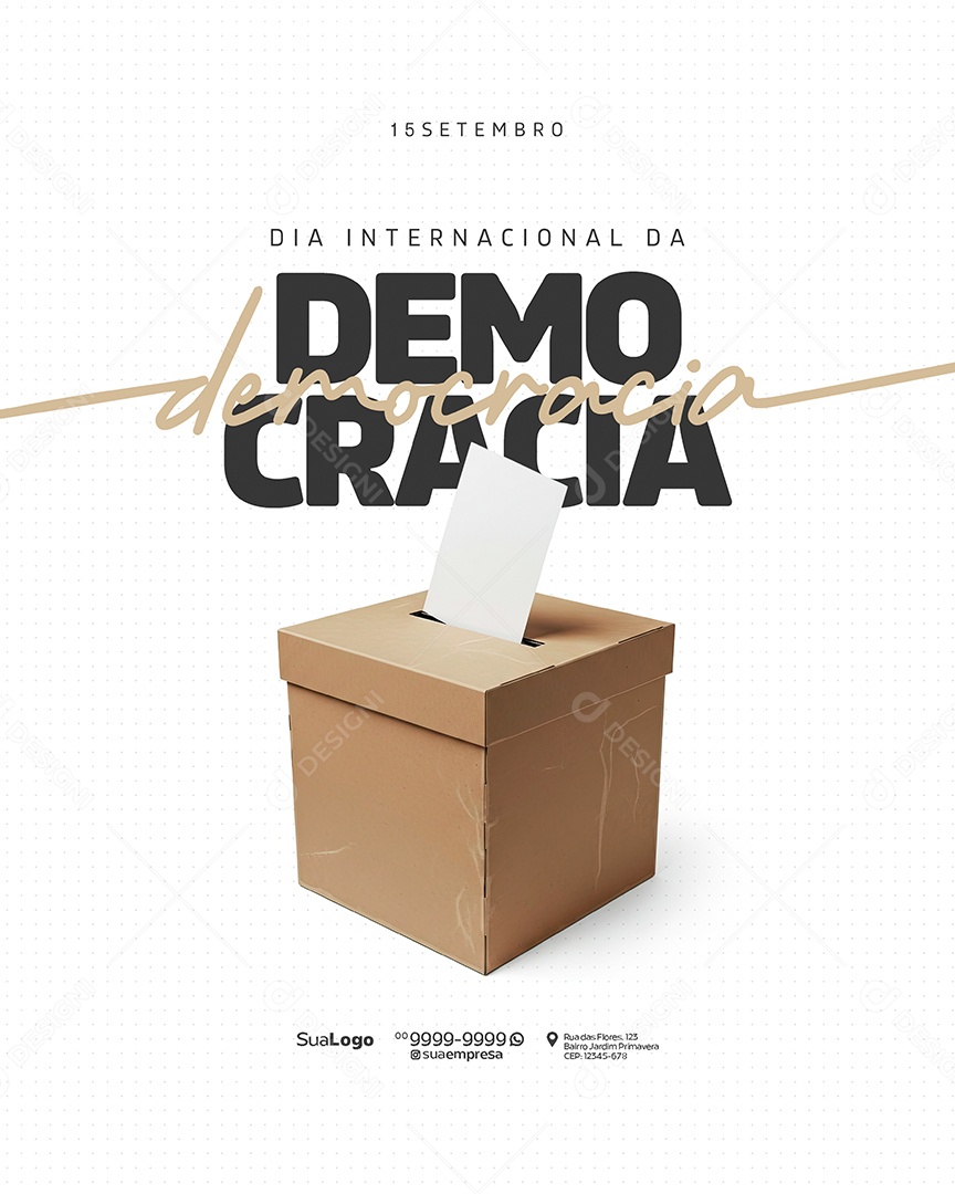 Dia Internacional da Democrácia 15 de Setembro Social Media PSD Editável