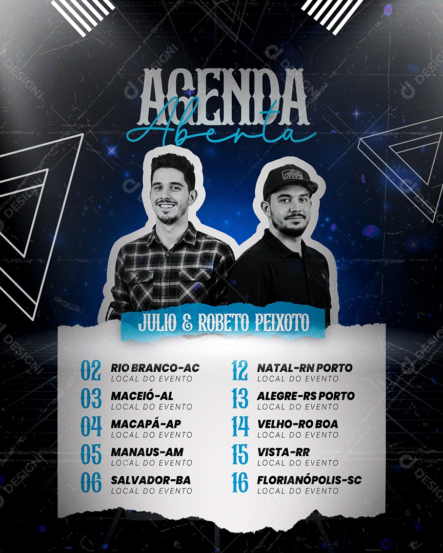 Agenda Aberta Social Media PSD Editável