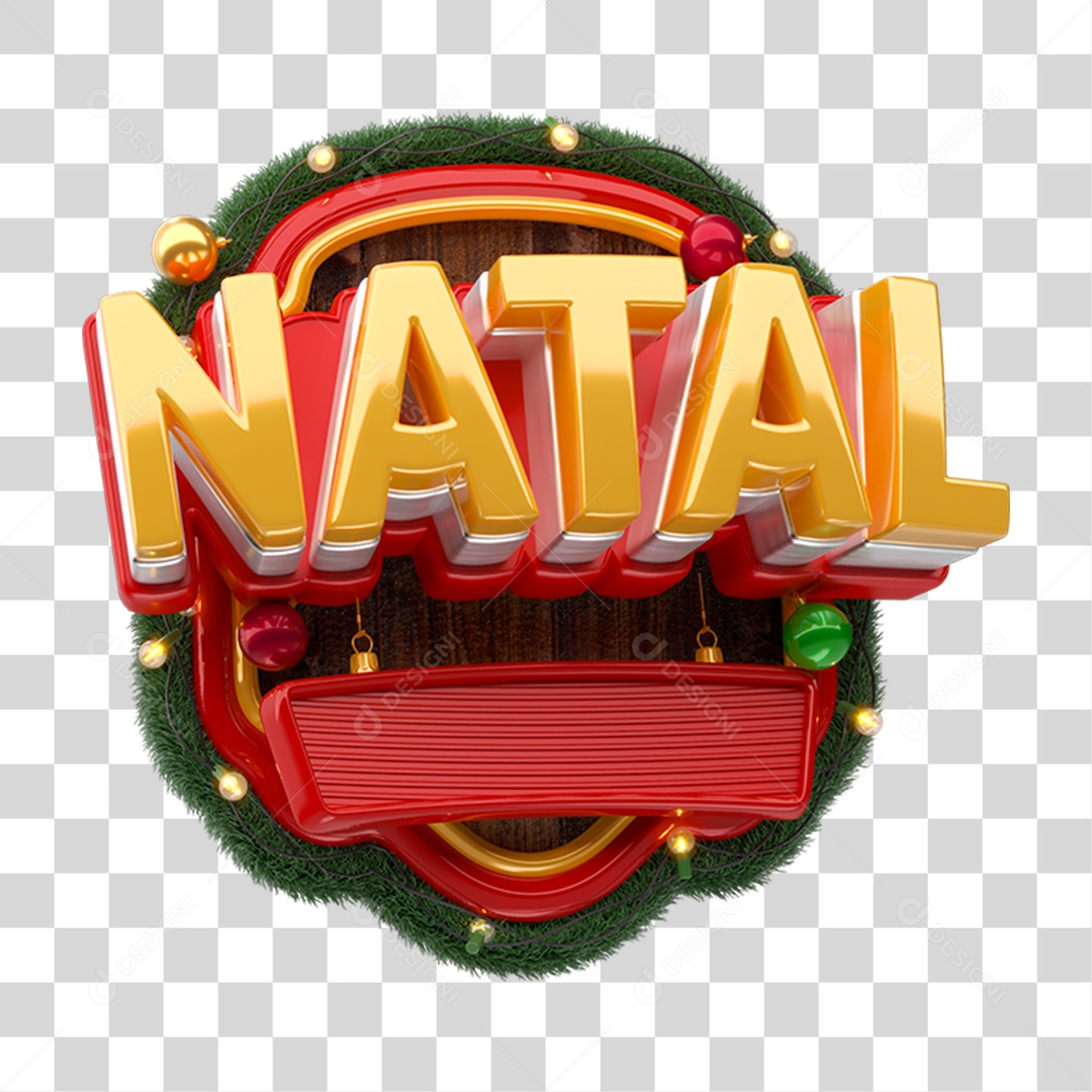 Selo 3D Natal PNG Transparente