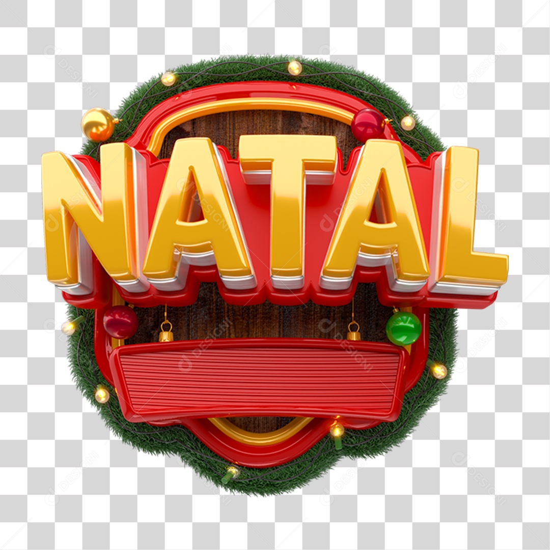 Selo 3D Natal PNG Transparente