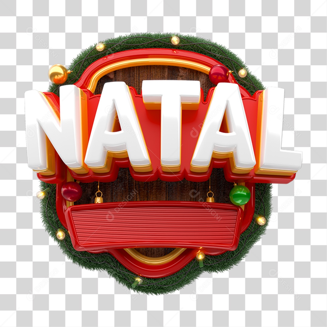 Selo 3D Natal PNG Transparente