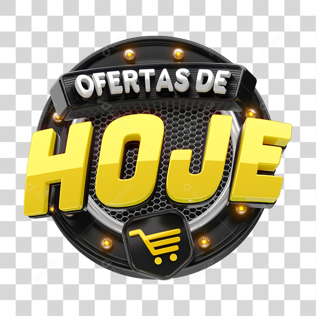 Selo 3D Ofertas de Hoje PNG Transparente