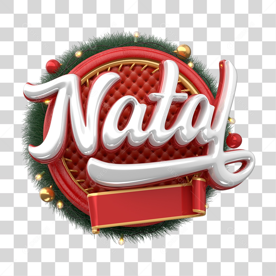 Selo 3D Natal PNG Transparente