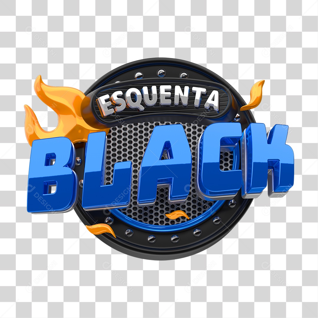 Selo 3D Esquenta Black PNG Transparente