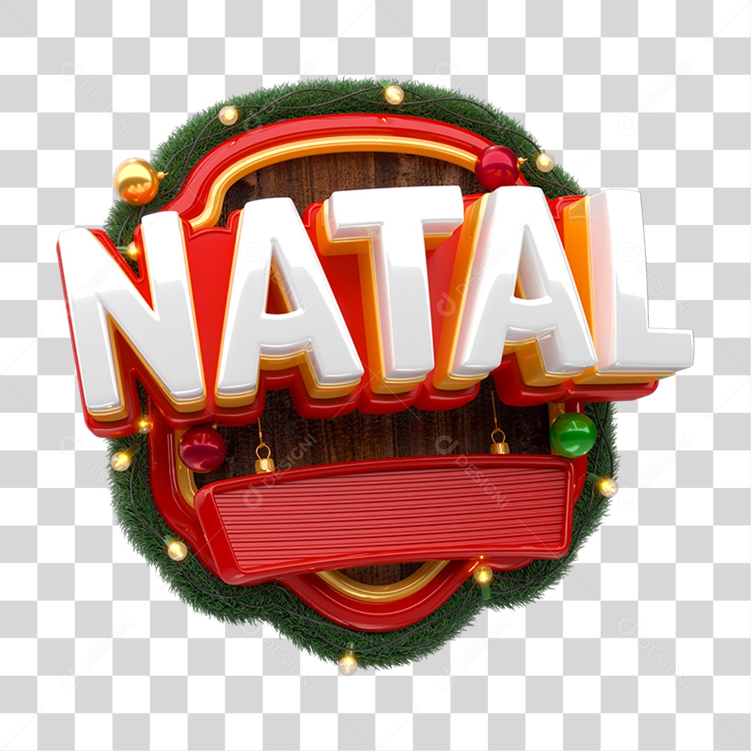 Selo 3D Natal PNG Transparente