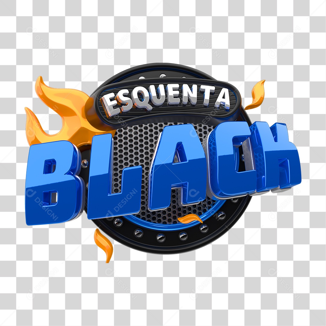 Selo 3D Esquenta Black PNG Transparente