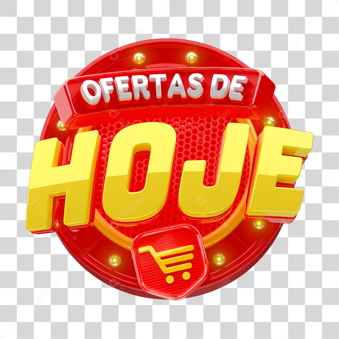 Selo 3D Ofertas de Hoje PNG Transparente