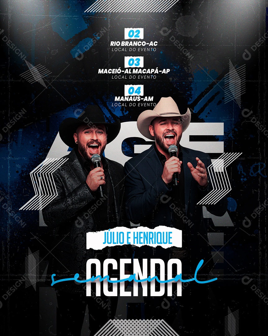 Flyer Agenda Semanal Shows Social Media PSD Editável